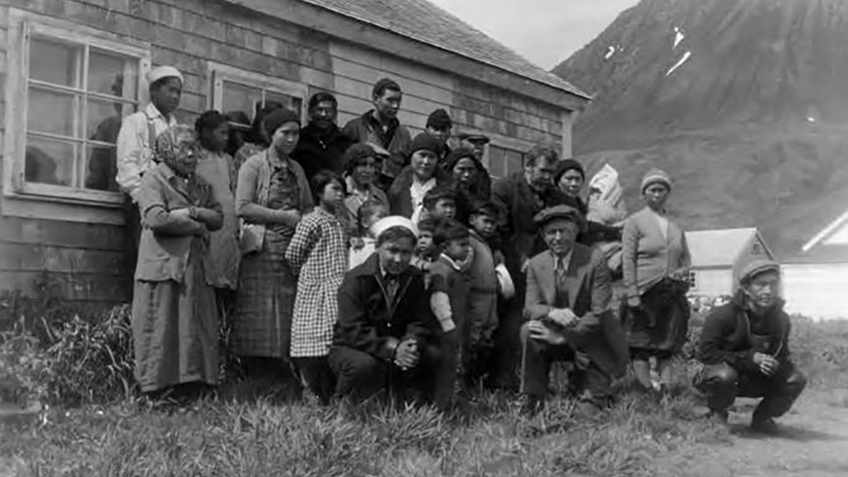 Attu villagers pictured in 1935