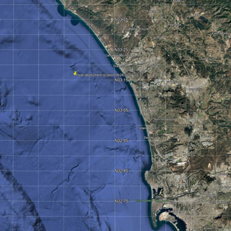 Location of the first at-sea deployment and demonstration of the Seatrec infiniTE™ float with directional acoustic sensor.