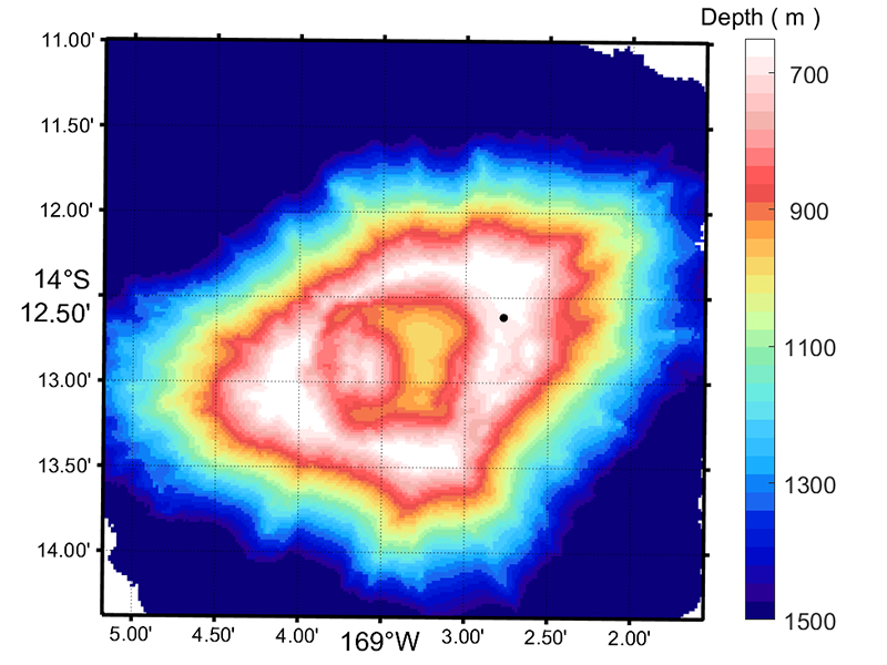 A bathymetric map of Vailulu’u Seamount