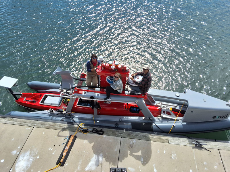 DriX vehicles docked at a pier