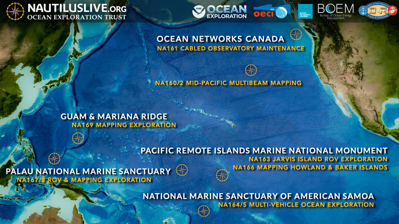 Map of Exploration Vessel Nautilus 2024 field season.