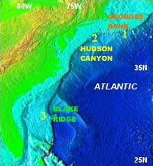 Map of Deep East Exploration sites