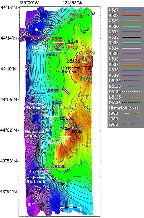 Heceta Bank 2000 and historical dives