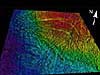 two three-dimensional images of Heceta Bank generated from multibeam sonar