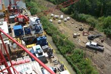 loading the barge