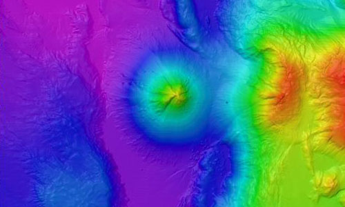 During the 2010 Indonesia-USA Deep-Sea Exploration of the Sangihe Talaud Region, NOAA Ocean Exploration mapped Kawio Barat, a volcano in the Celebes Sea of Indonesia, in detail for the first time. The conical volcano is over 3,000 meters (9,843 feet) tall and is the site of black smoker hydrothermal vents and chemosynthetic communities.