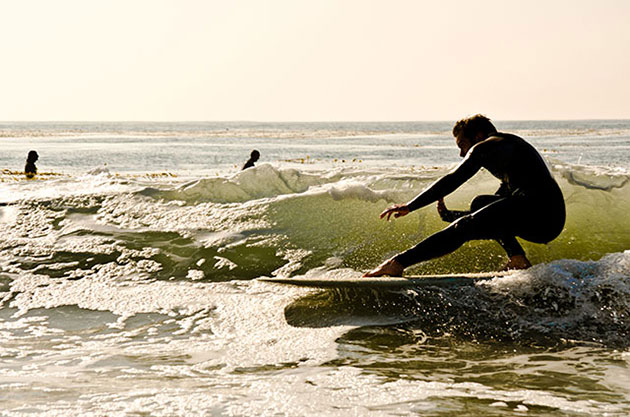 Taken in March, At Leo Carrillo State Beach, and it is of a surfer riding a nice wave.