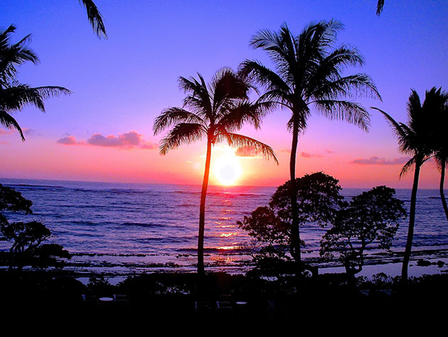 November of 2012. Dive vacation on the island of Kauai. Took this picture of the sunrise coming up across the Pacific Ocean.