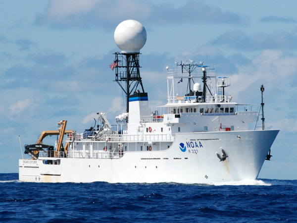 NOAA Ship Okeanos Explorer  during the Mendocino Ridge  mapping shakedown cruise, June 2009.