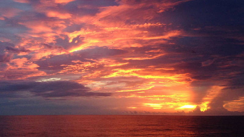 While sunsets on NOAA Ship Okeanos Explorer may be a highlight of the day, check out this log describing what life is like for an Explorer in Training during the rest of the day.