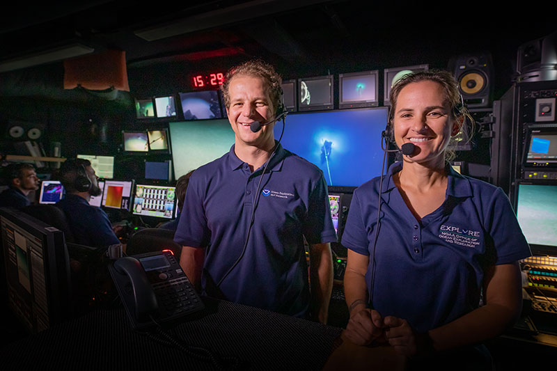 Expedition coordinator Daniel Wagner with science co-lead Stacey Williams.