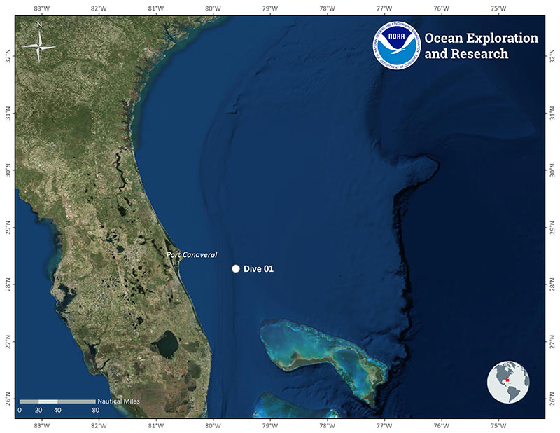 Location of Dive 01 on June 21, 2019.