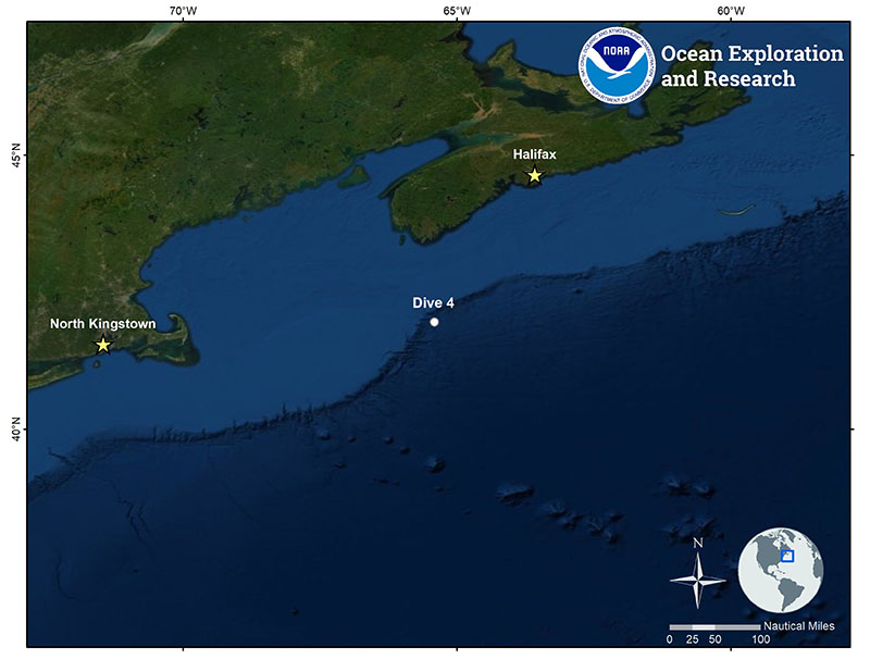 Location of Dive 4 of the Deep Connections 2019 expedition on September 1, 2019.