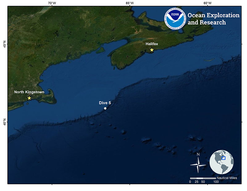 Location of Dive 5 of the Deep Connections 2019 expedition on September 2, 2019.