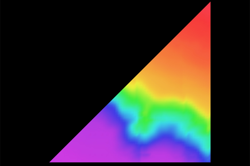 Image of the traditional red-green-blue (RGB) color gradient used for data presentation.