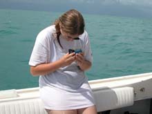 girl scouts examines sample