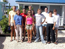 Girl Scouts arrive at MarineLab.