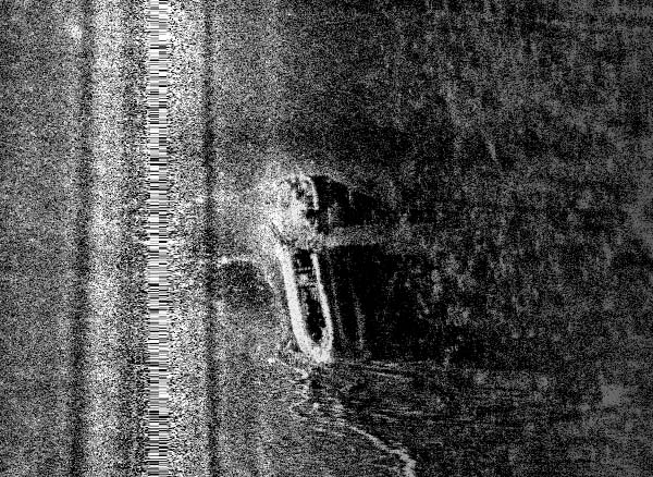 side scan sonar image of the Pewabic